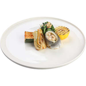 Doradă cu legume verzi și sos olandez