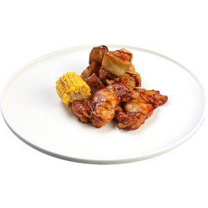 Puișor cu vinete coapte și sos barbeque