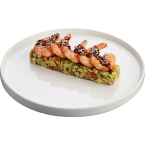 Creveți la grătar cu ierburi aromate și salsa de avocado