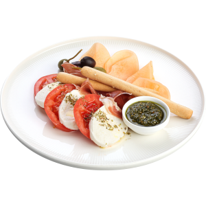 Caprese cu prosciutto și pepene galben